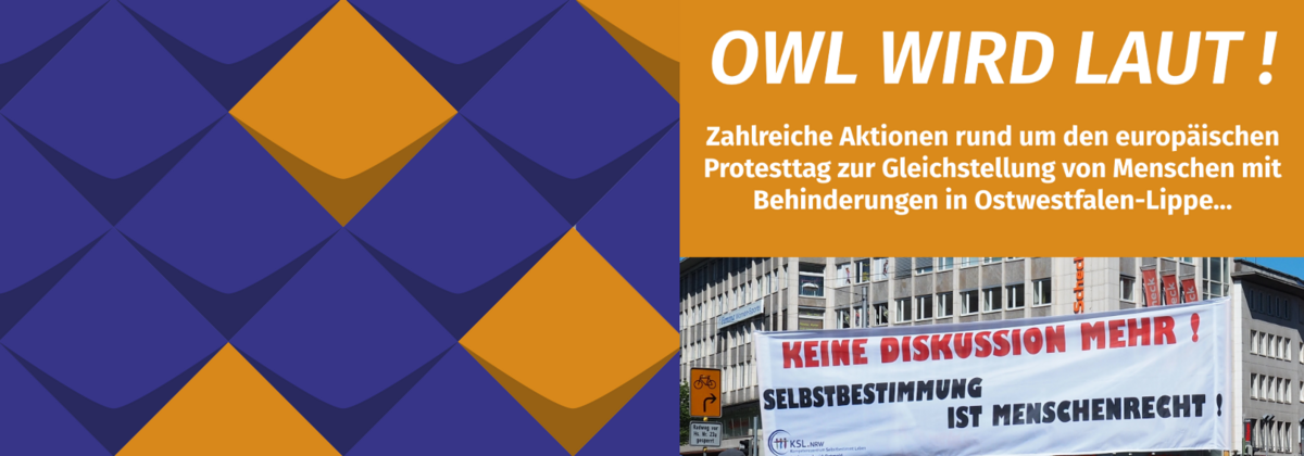 OWL wird Laut - Demonstranten mit Transparent