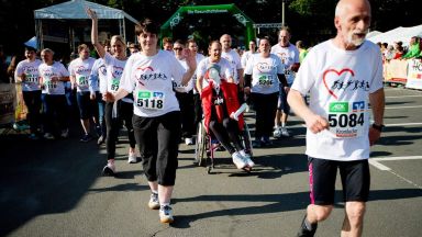 Teilnehmer des letzten Siegener Firmenlaufes während des Laufes