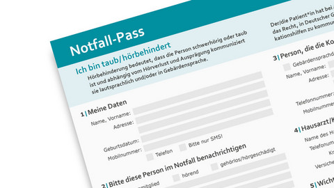 Notfallpass für Menschen mit Hörbehinderung