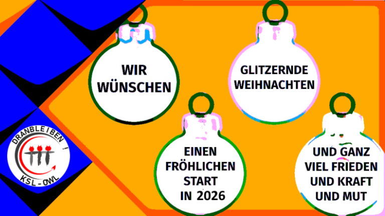 Wir wünschen glitzernde Weihnachten einen fröhlichen Start in 2026 und ganz viel Frieden und Kraft und Mut